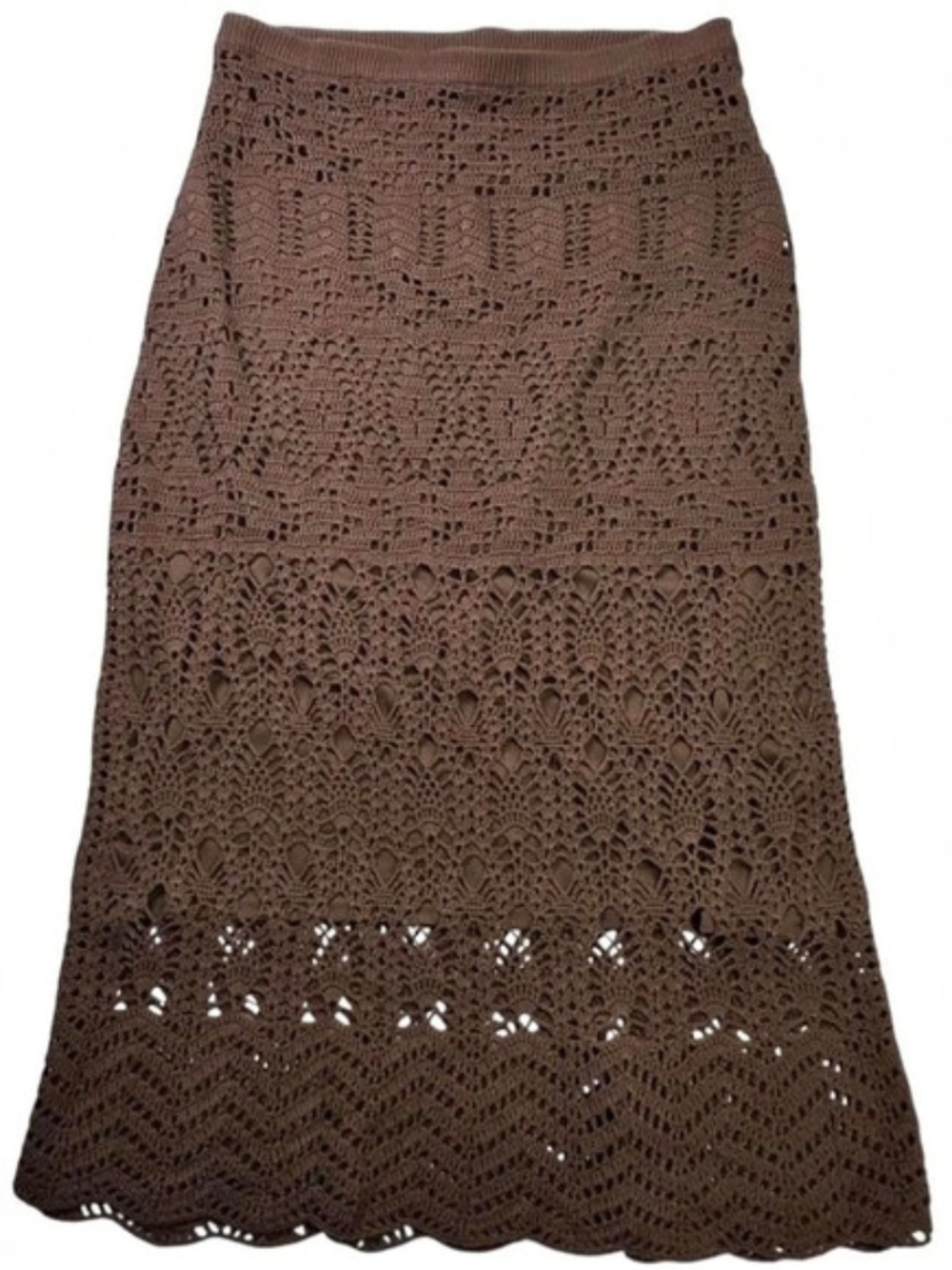 Dialogue Crochet Lace Midi-Maxi Skirt Brown
Size M-L
